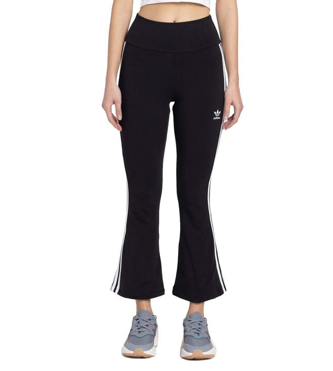 adidas originals black stripes fitted tights