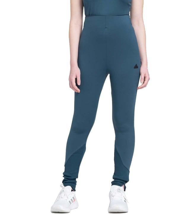 adidas turquoise logo fitted tights