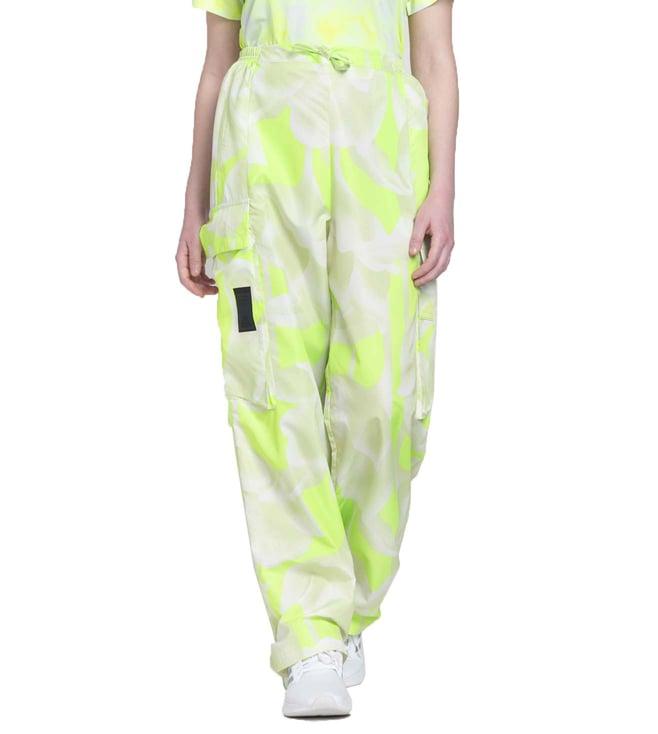 adidas green printed loose fit trackpants