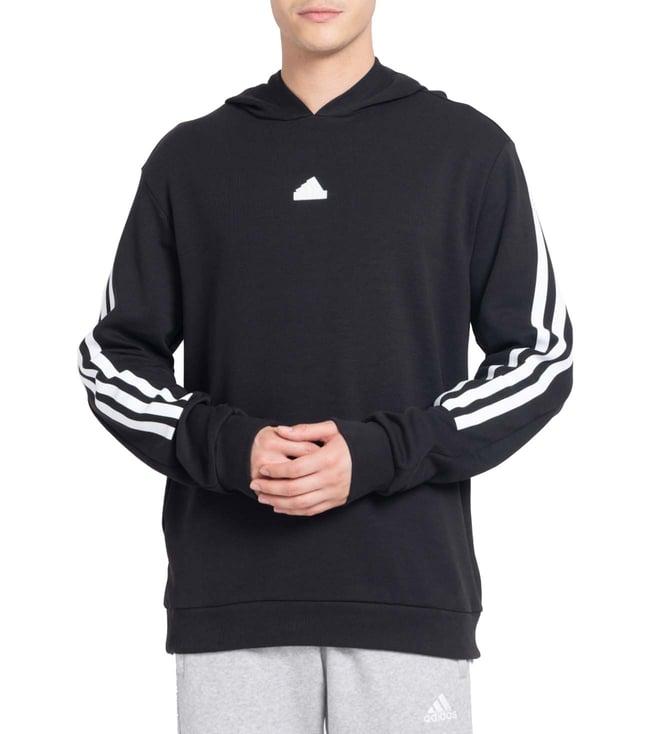 adidas black stripes regular fit hoodie