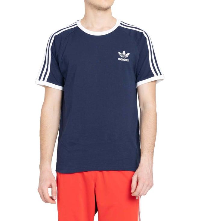 adidas originals blue stripes regular fit t-shirt