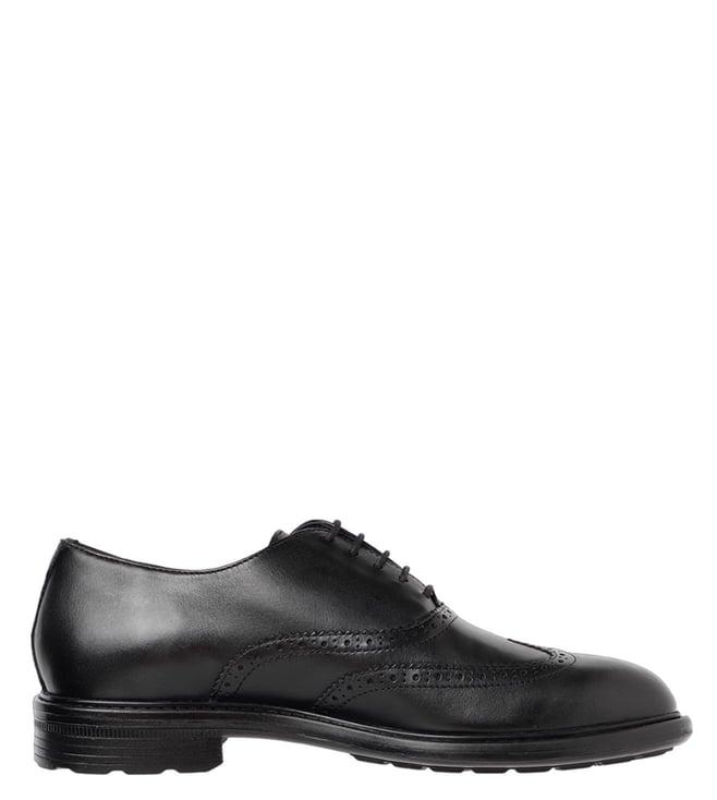 geox men's u walk pleasure black brogue shoes