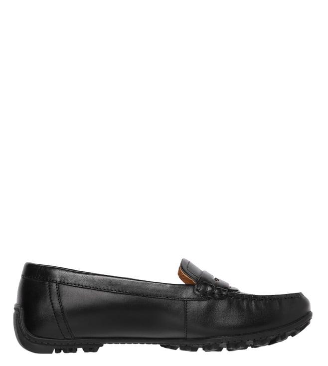 geox women's d kosmopolis & grip black loafers