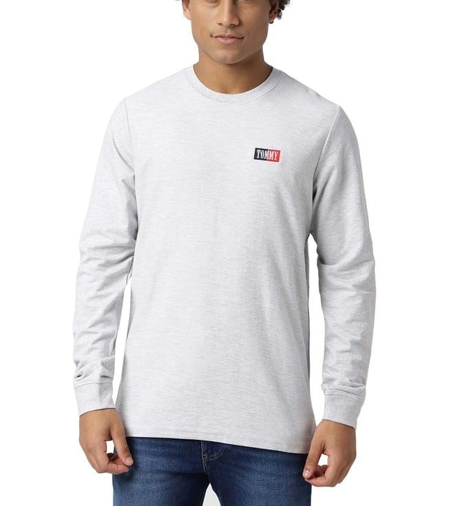 tommy hilfiger silver grey heather logo regular fit t-shirt