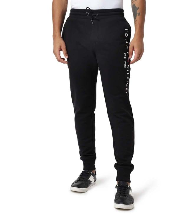 tommy hilfiger black logo regular fit joggers