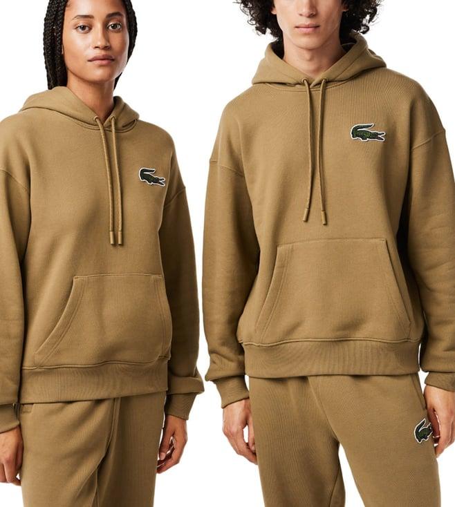 lacoste brown core collection loose fit sweatshirt