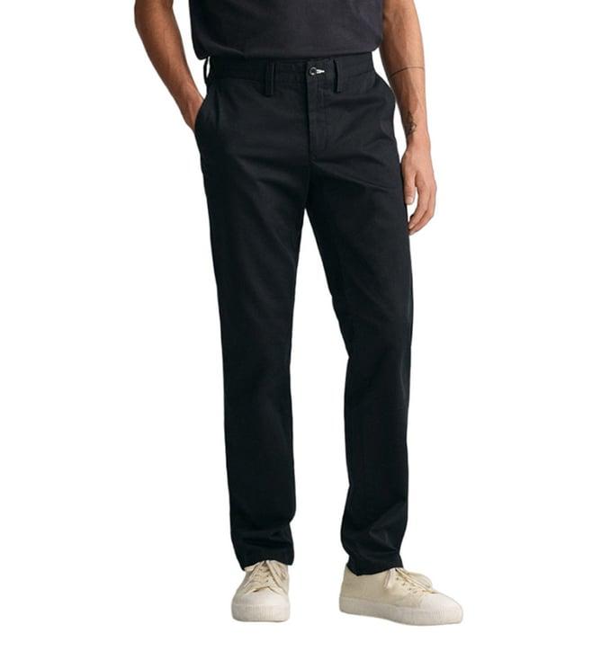 gant black slim fit trousers