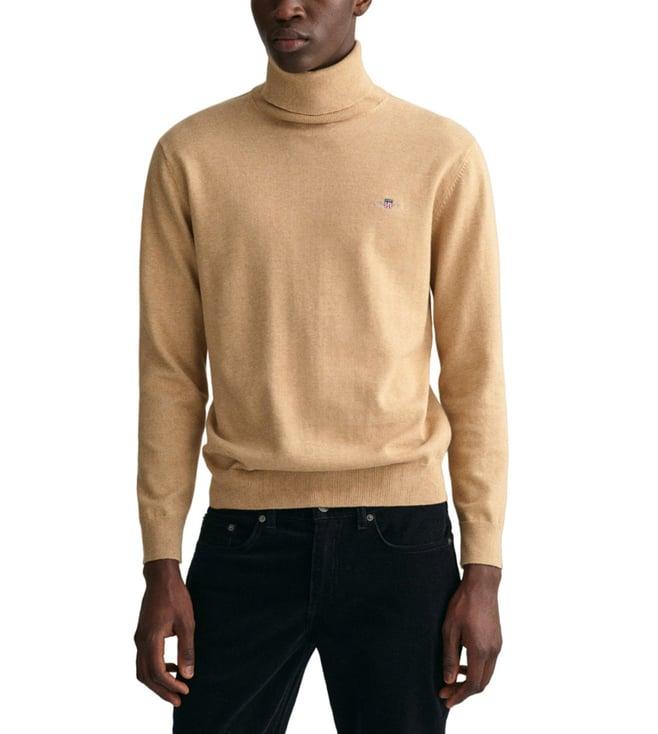 gant khaki melange regular fit sweater