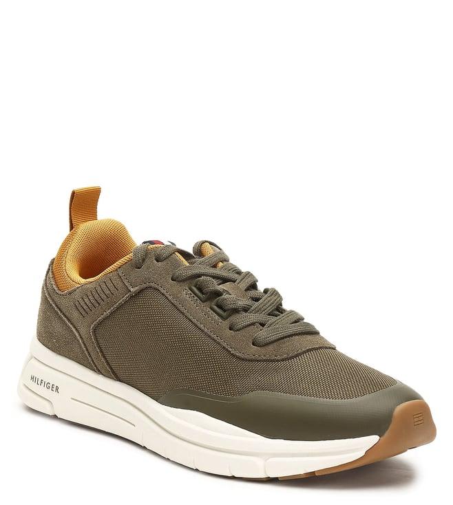 tommy hilfiger men's army green sneakers