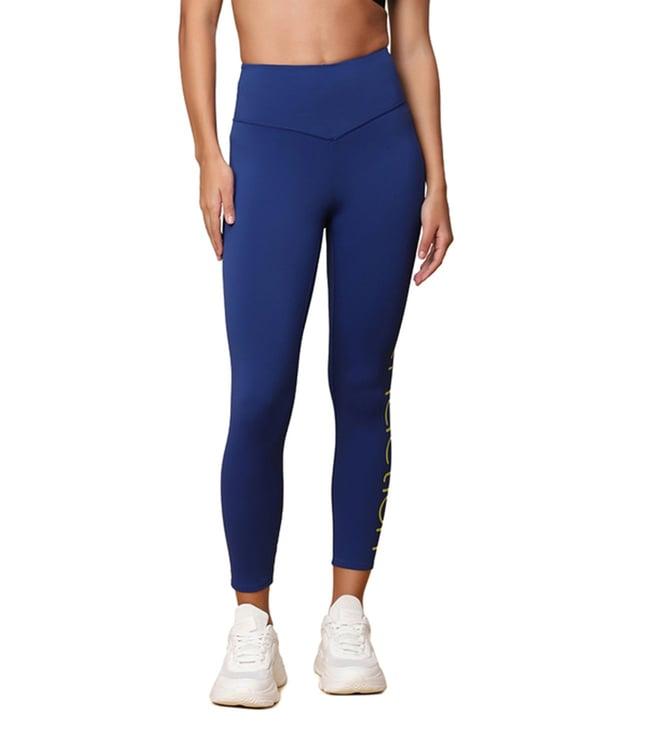 triumph blue printed regular fit tights