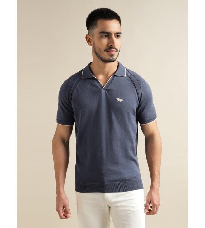 andamen grey regular fit polo t-shirt