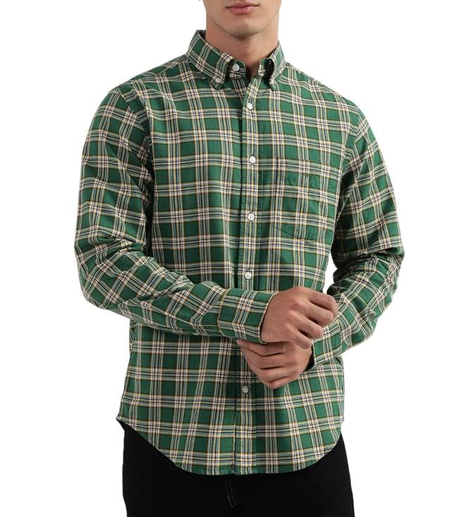 gant forest green checked regular fit shirt