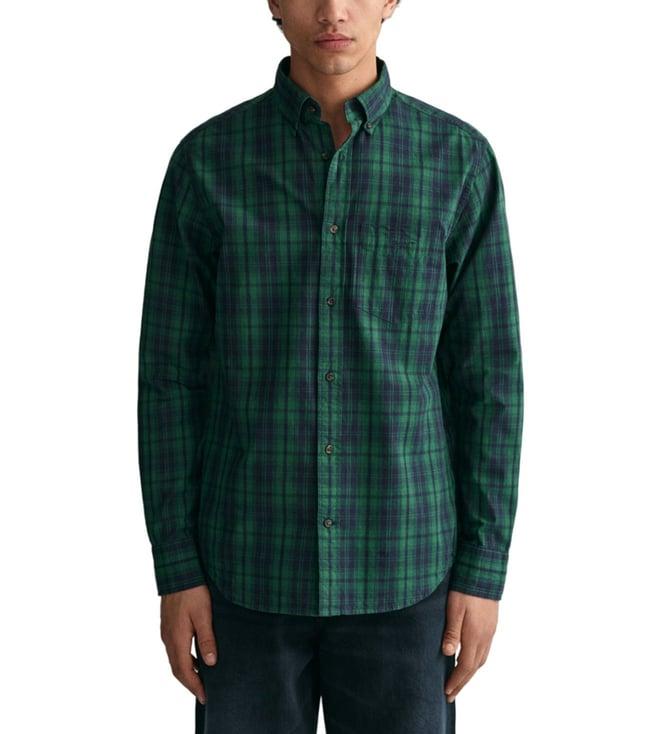 gant forest green checked regular fit shirt