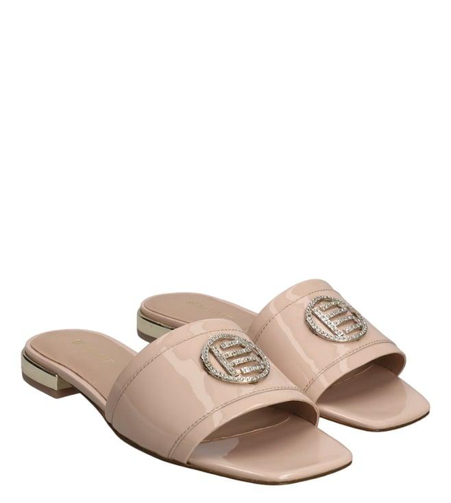 bagatt women's glaze logo pink slide sandals