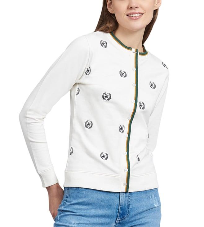 beverly hills polo club white full sleeves cardigan