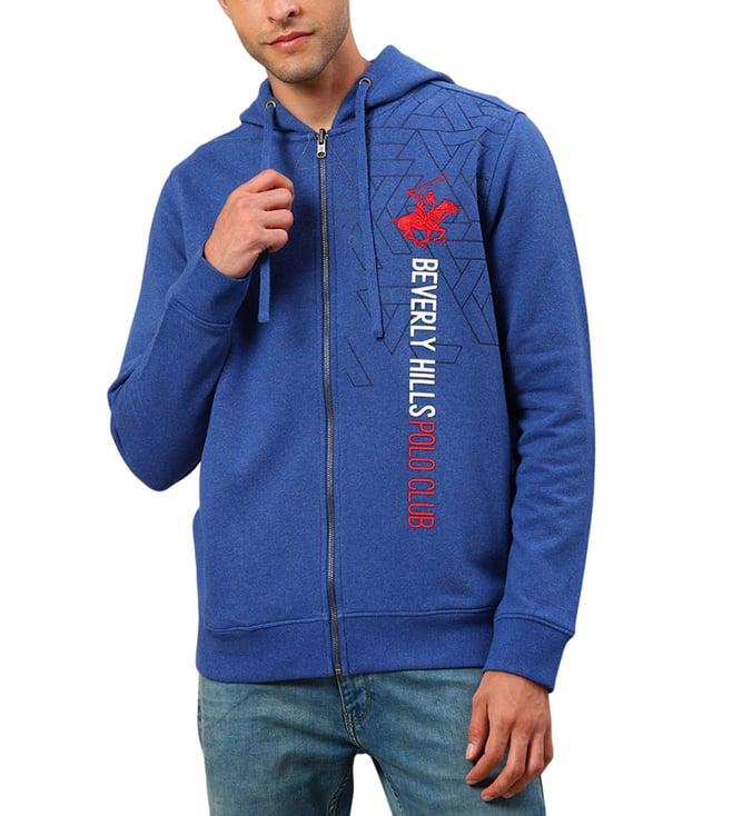 beverly hills polo club blue full sleeves hooded sweatshirt