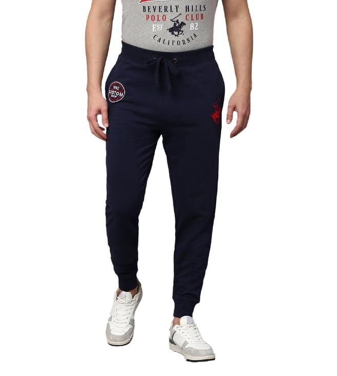 beverly hills polo club navy regular fit cotton joggers