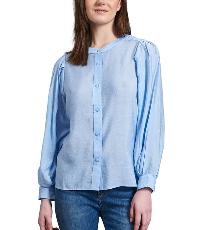 beverly hills polo club blue band neck shirt