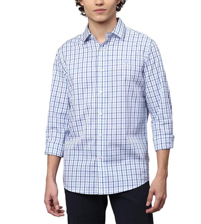 beverly hills polo club white regular fit check shirt