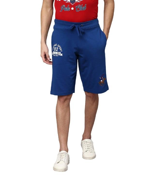 beverly hills polo club blue regular fit cotton shorts