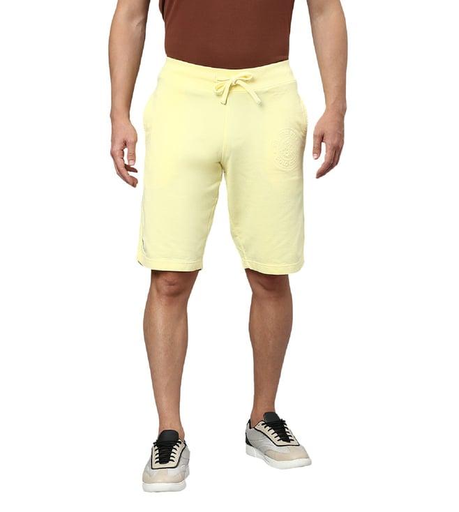 beverly hills polo club yellow regular fit cotton shorts