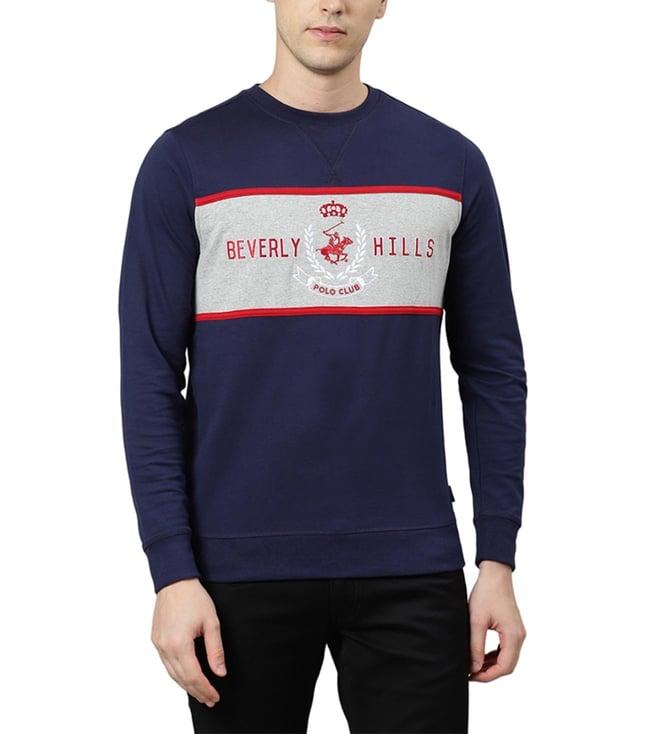 beverly hills polo club navy embroidered sweater