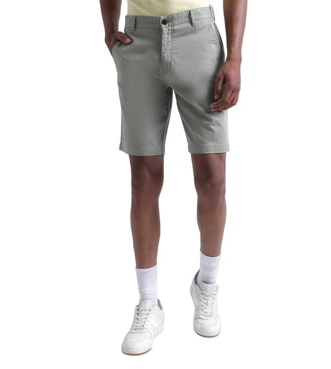 iconic green regular fit shorts