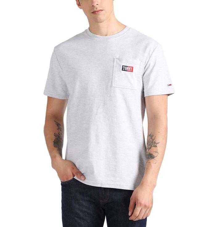 tommy hilfiger silver grey heather logo classic fit t-shirt