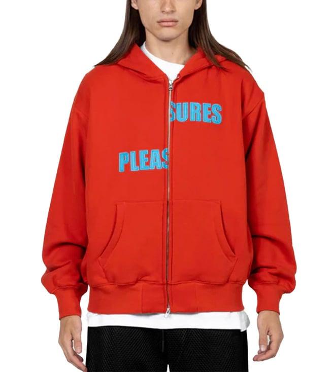 pleasures capsul x red evolution zip up printed relaxed fit hoodie