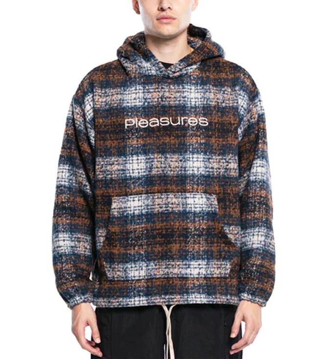 pleasures capsul x blue machinist poncho printed relaxed fit hoodie