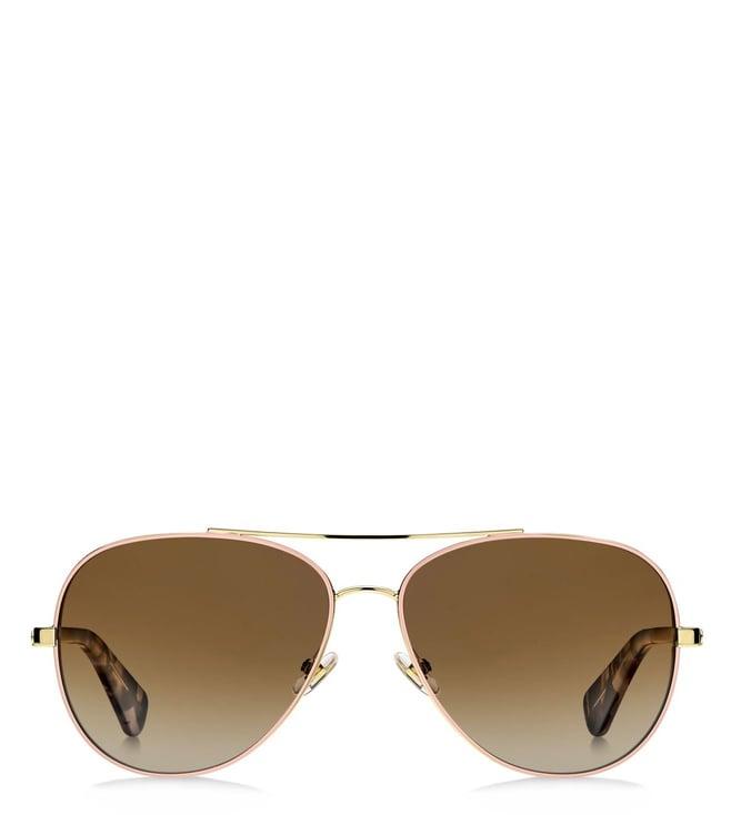 kate spade 20068235j58la brown aviator sunglasses for women