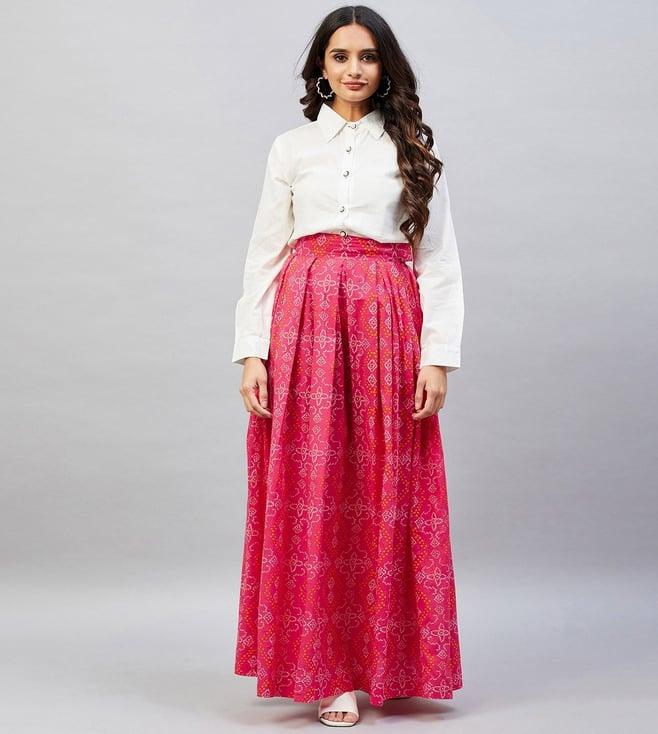 aaheli laasya shirt & printed bandhani skirt