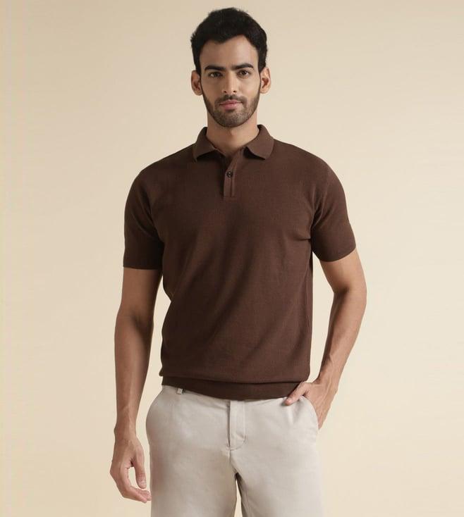 andamen men's brown polo t-shirt