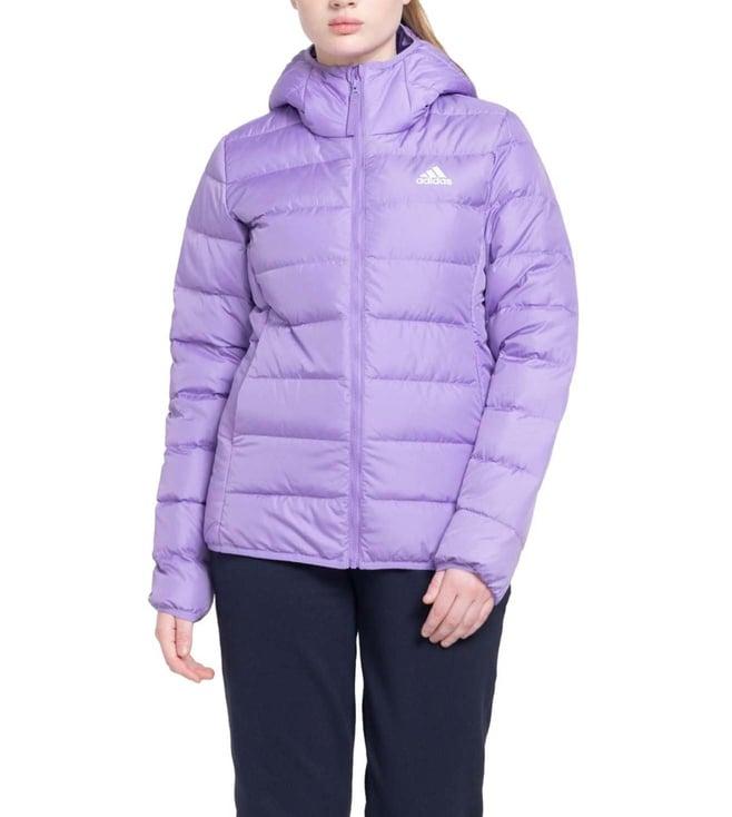 adidas purple logo slim fit puffer jacket