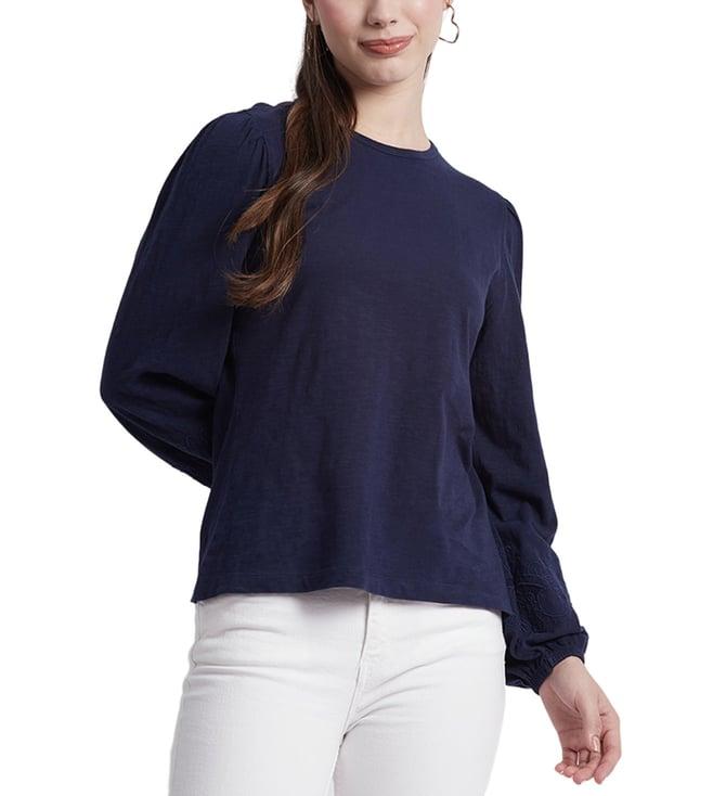 beverly hills polo club blue slub knit regular fit top