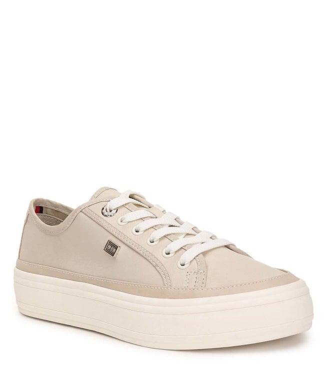 tommy hilfiger women's beige sneakers