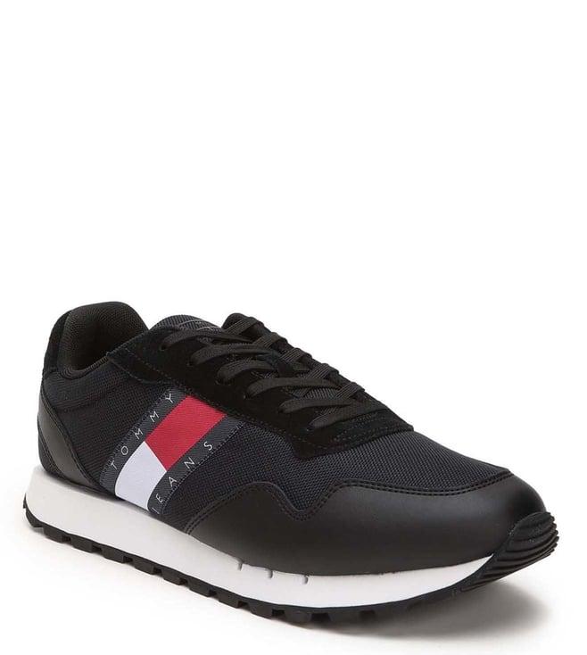 tommy hilfiger men's black sneakers