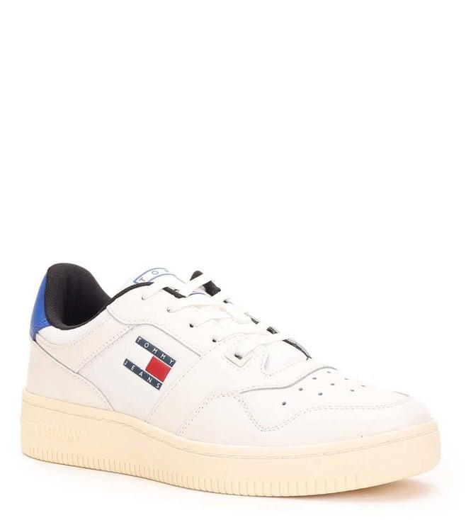 tommy hilfiger men's ivory & ecru sneakers