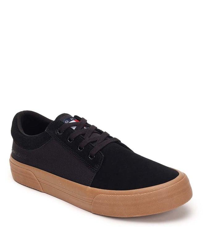 tommy hilfiger men's black sneakers