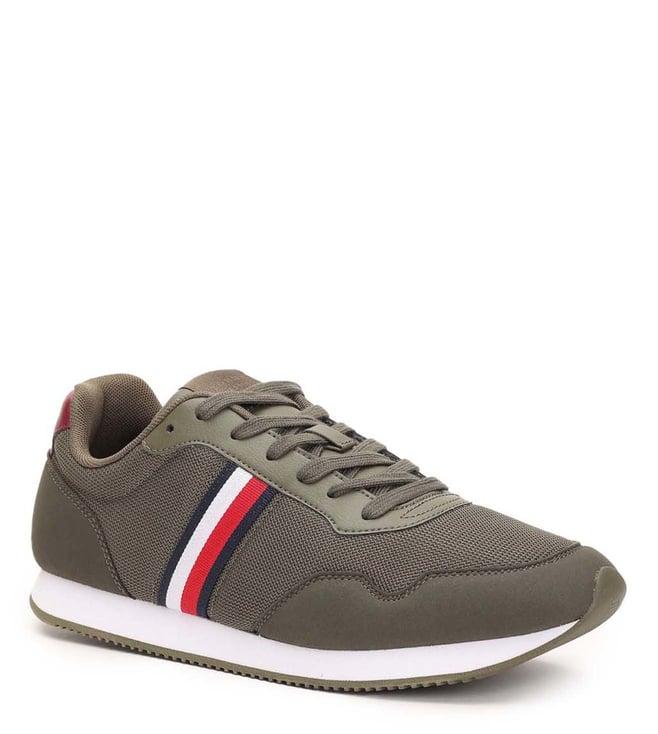 tommy hilfiger men's army green sneakers