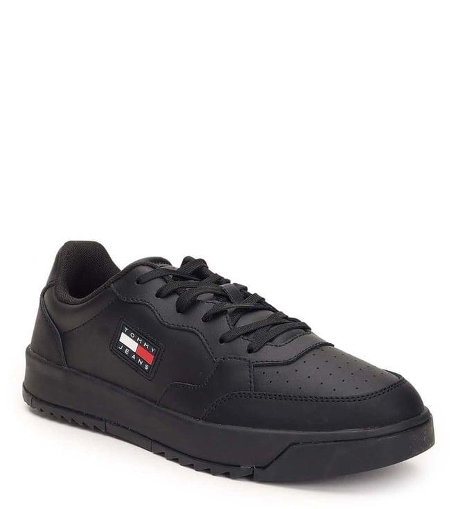 tommy hilfiger men's black sneakers