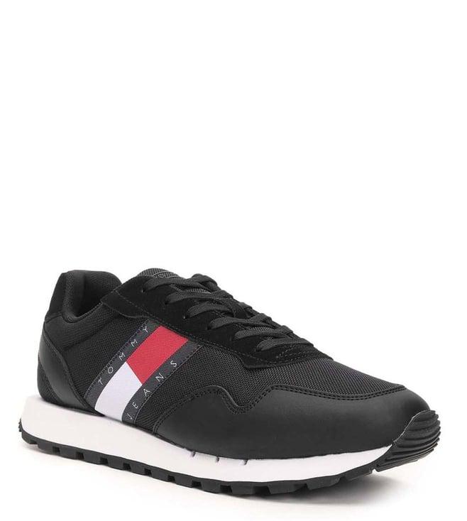 tommy hilfiger men's black sneakers