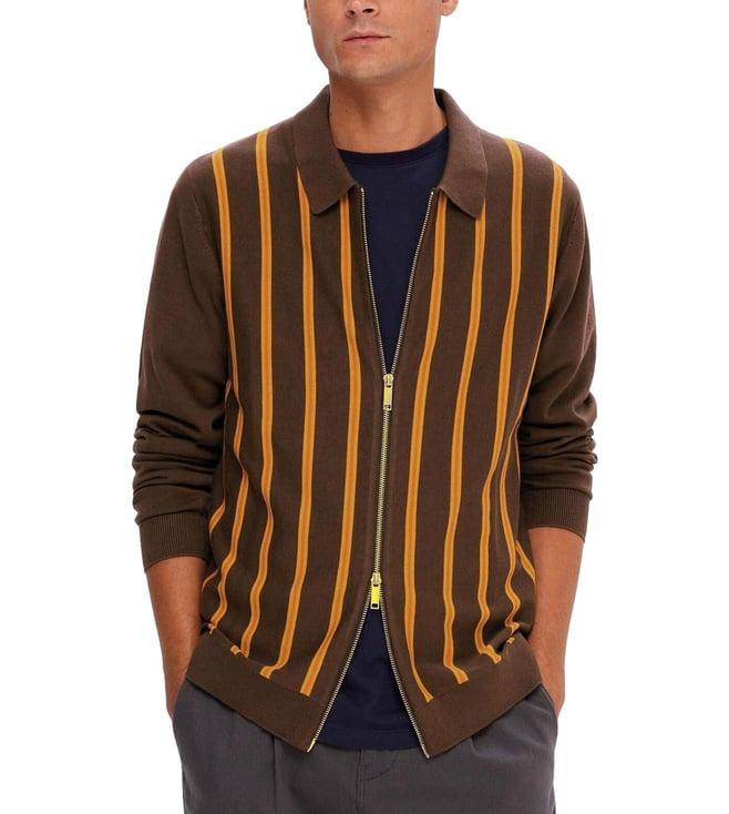 selected homme demitasse stripes regular fit cardigan