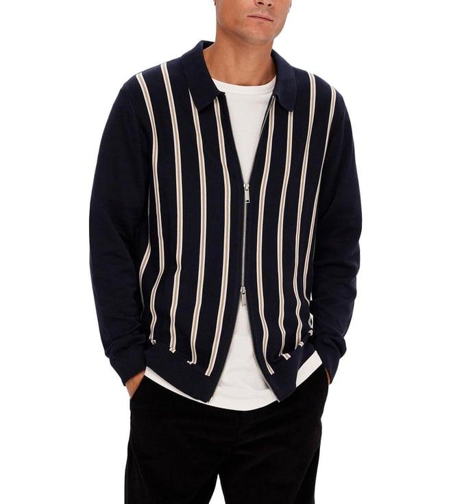 selected homme sky captain stripes regular fit cardigan