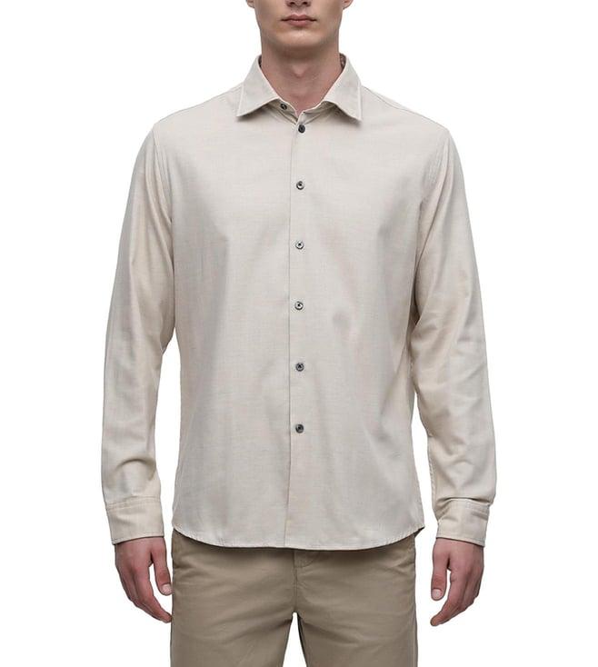 selected homme oatmeal regular fit shirt