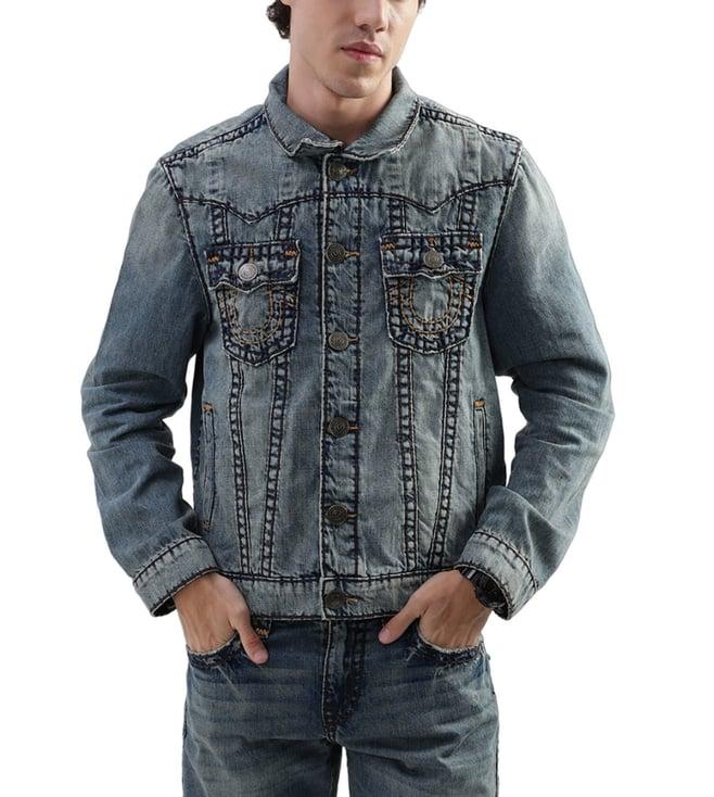 true religion blue regular fit denim jacket