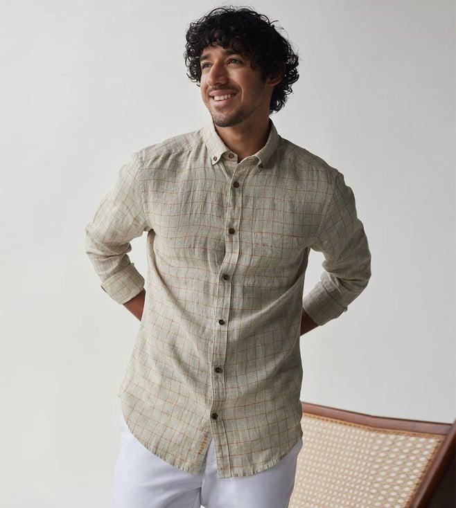 andamen khaki men's casual shirt