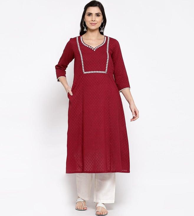 dart studio maroon a-line kurta