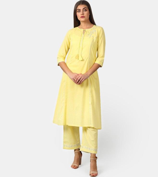 dart studio yellow a-line kurta