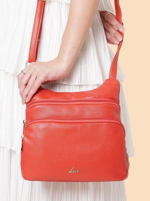 lavie cetan csb vt u 2c orange solid medium sling handbag